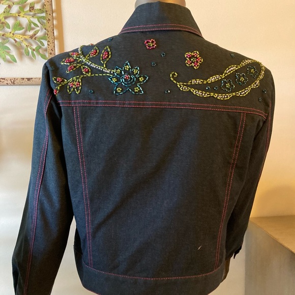 Vintage Votre Nom jean jacket with beadwork. - Picture 2 of 6